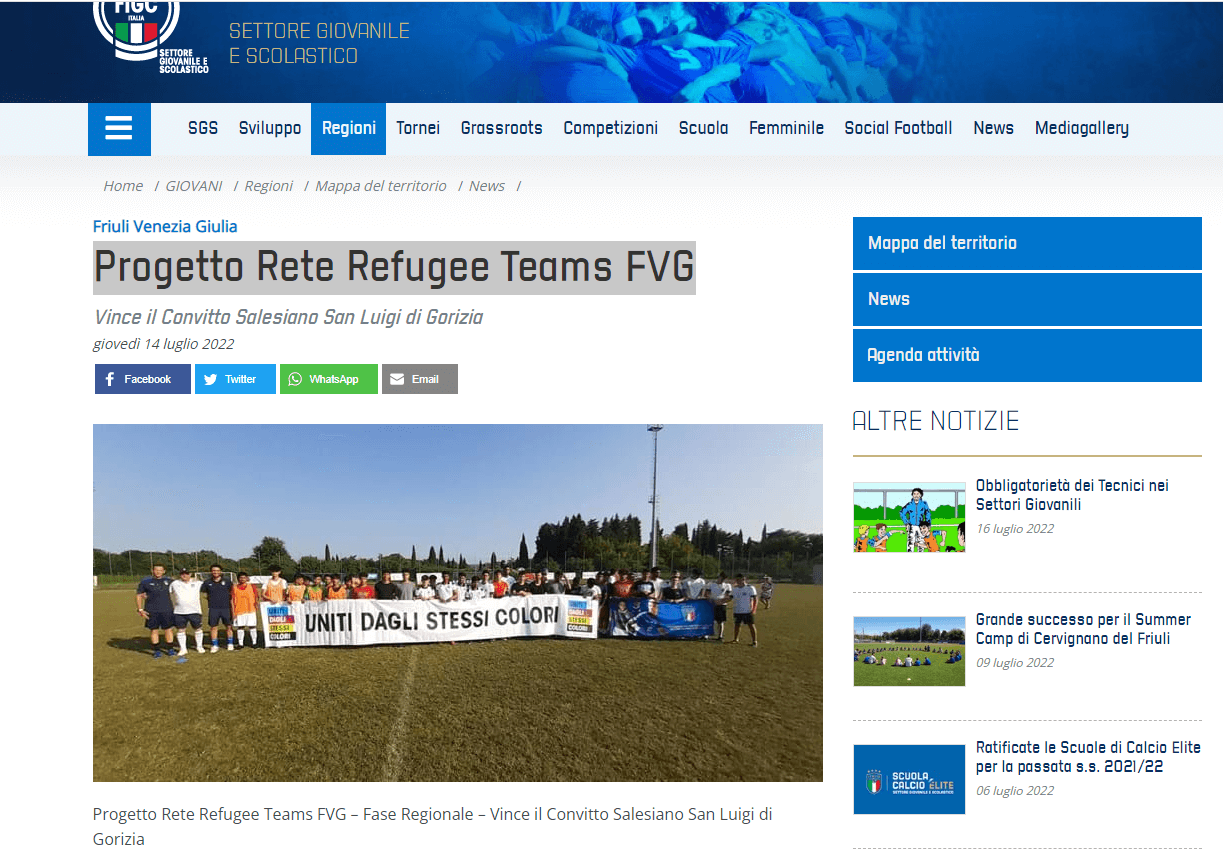 Progetto Rete Refugee Teams FVG