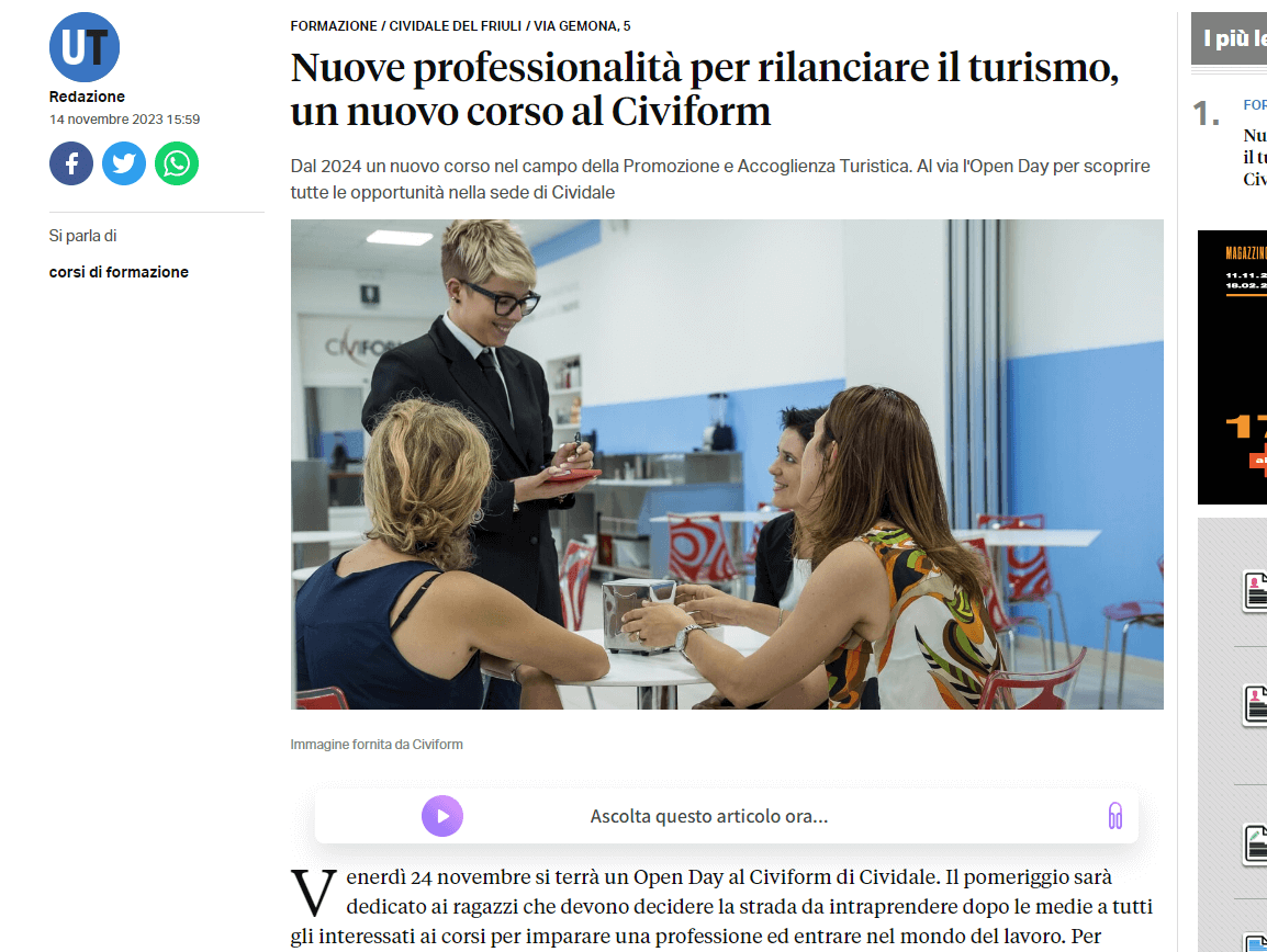 udinetoday openday civiform cividale